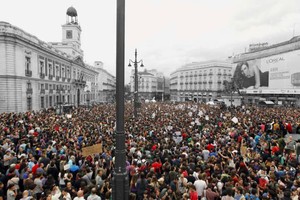 Madrid plein Sol protest tegen bezuinigingen 2011